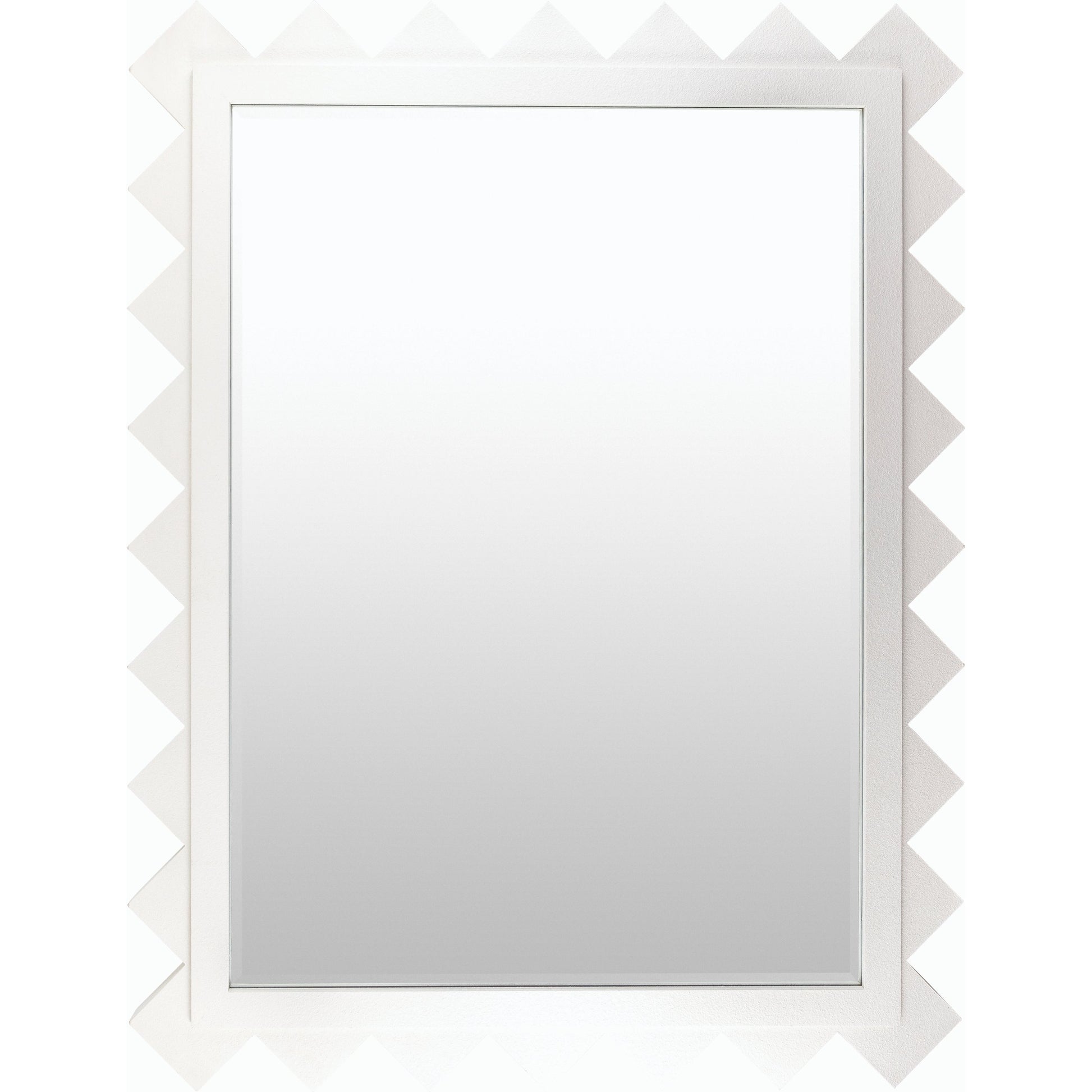 Harrison Accent Mirror - 14841 by Surya in frame: white and painted. Made from manufactured wood in a modern style.