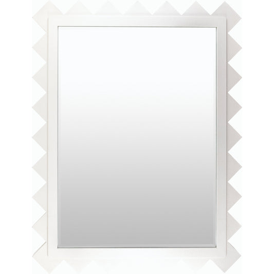 Harrison Accent Mirror - 14841 by Surya in frame: white and painted. Made from manufactured wood in a modern style.