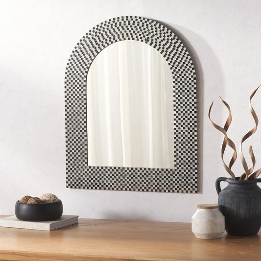 Terrebonne Mirror by HedgeApple Essentials in black, white. Made from unique in a unique style.