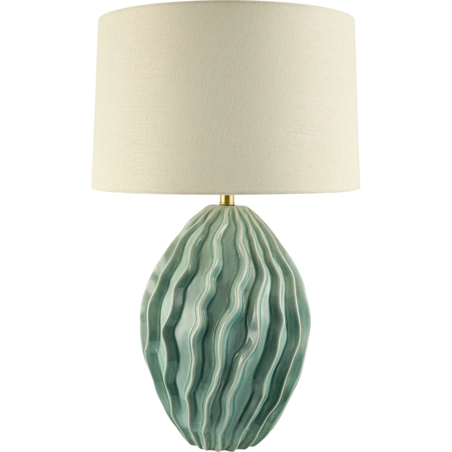 001 SI-2380099 | Primary Silo | Marton Accent Table Lamp by Surya in translucent, cream, metallic gold, white, green. Made from ceramic, linen, polyester, iron in a modern style.