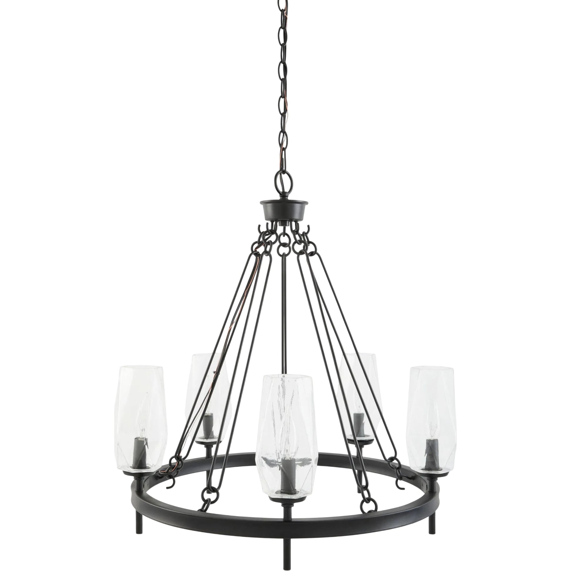 Merivelle Chandelier by Surya. Made from iron, glass in a unique style.