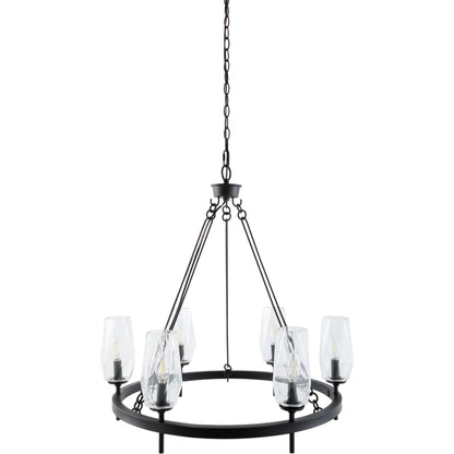Merivelle Chandelier by Surya. Made from iron, glass in a unique style.