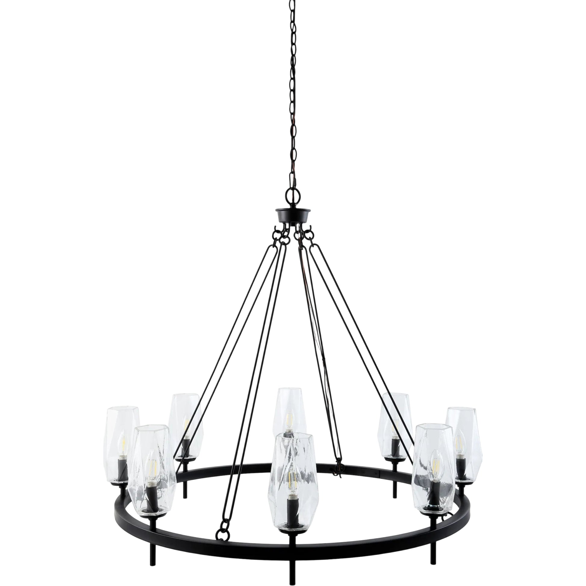 Merivelle Chandelier by Surya. Made from iron, glass in a unique style.