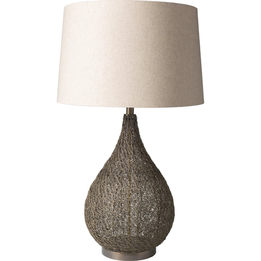 Mccrory - 18536 by Surya in ivory, n/a and base antiqued. Made from linen, metal wire, metal, metal - stainless steel, 100% metal in a traditional style.