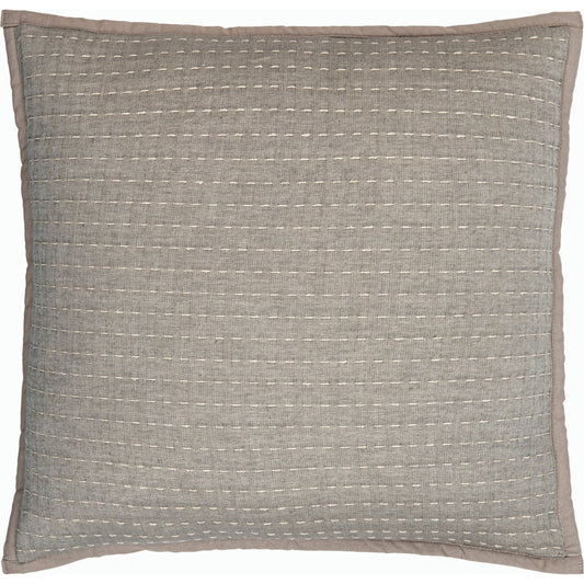 Mirza Pillow - 481790 by Surya in slate grey taupe, metallic - silver, off-white, ash. Made from front: 100% cotton, back: 100% cotton in a modern style.