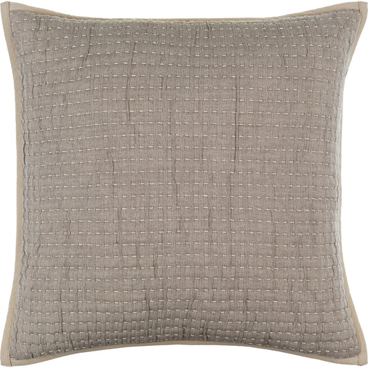 Mirza Pillow - 481790 by Surya in slate grey taupe, metallic - silver, off-white, ash. Made from front: 100% cotton, back: 100% cotton in a modern style.