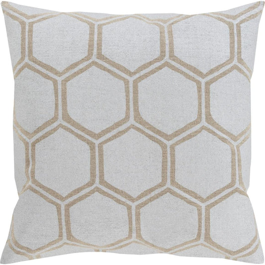 Metallic Stamped Pillow - 29832 by Surya. Made from 100% linen in a modern style.
