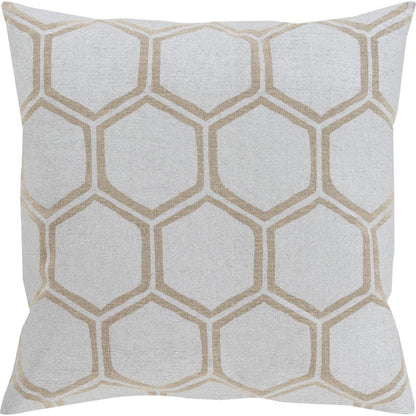 Metallic Stamped Pillow - 29832 by Surya. Made from 100% linen in a modern style.