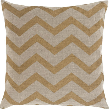Metallic Stamped Pillow - 16057 by Surya. Made from 100% linen in a modern style.