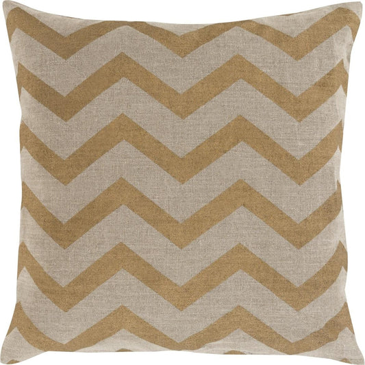 Metallic Stamped Pillow - 16057 by Surya. Made from 100% linen in a modern style.