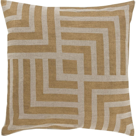 Metallic Stamped Pillow - 13783 by Surya. Made from 100% linen in a modern style.