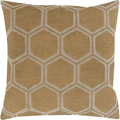 Metallic Stamped Pillow - 29832 by Surya. Made from 100% linen in a modern style.