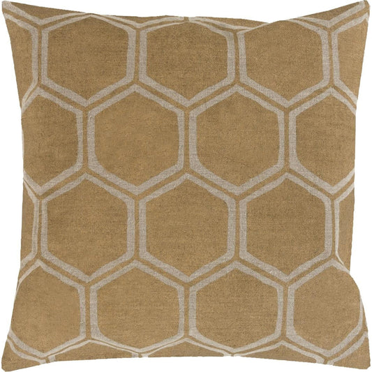 Metallic Stamped Pillow - 29832 by Surya. Made from 100% linen in a modern style.