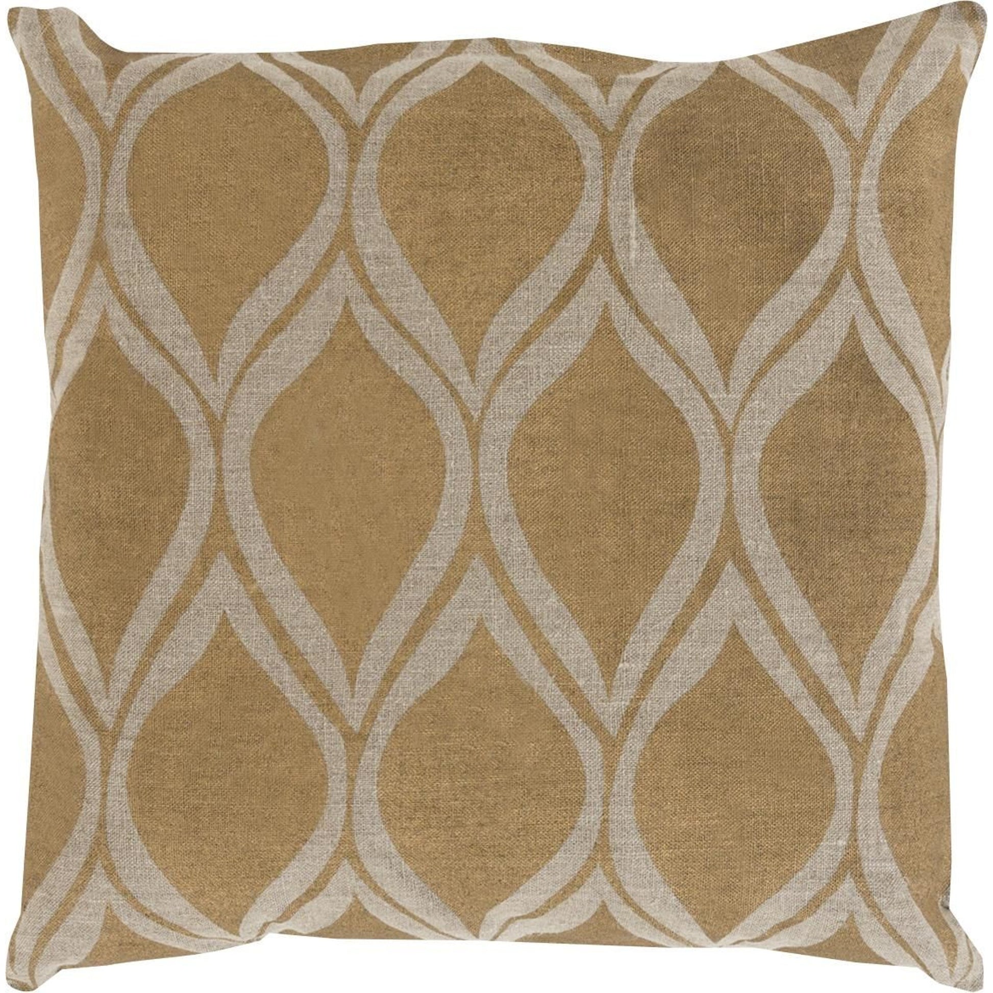 Metallic Stamped Pillow - 13299 by Surya. Made from 100% linen in a modern style.