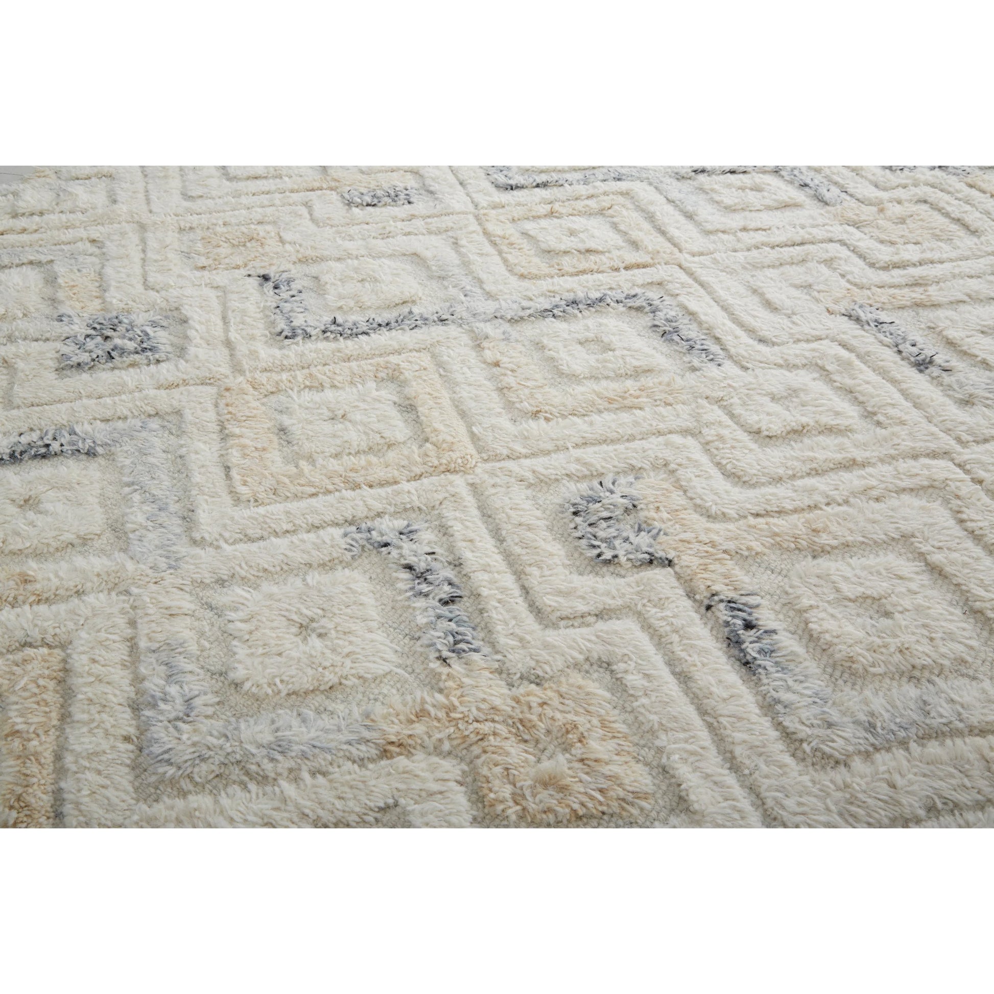 Anica Transitional Moroccan Rug - 8004F by Feizy in ivory, gray, black. Made from wool in a unique style.