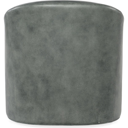 Gideon Swivel Club Chair by Hooker Furniture in grey and landscape frozen valley. Made from leather in a transitional style.