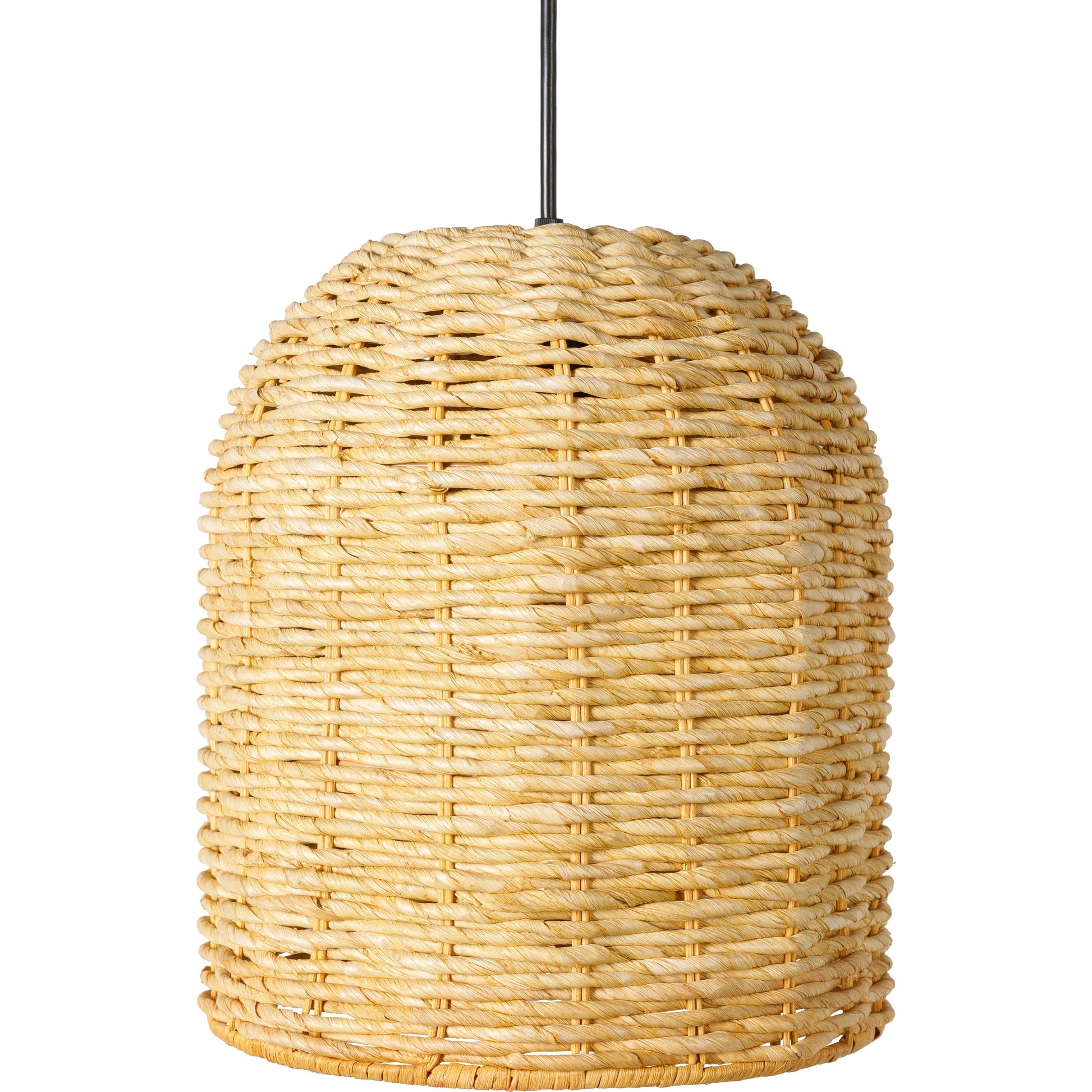 Maser Pendant by Livabliss in tan. Made from shade (outside): seagrass, fixture: seagrass, canopy: metal in a cottage & farmhouse style.