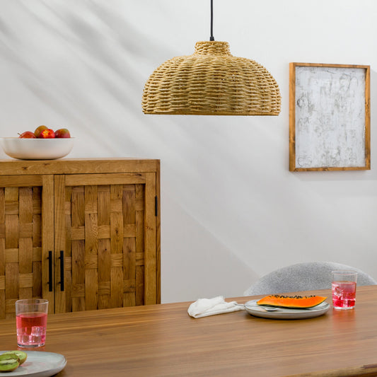 Maser - 32438 by Livabliss in tan. Made from shade (outside): seagrass, fixture: seagrass, canopy: metal in a cottage & farmhouse style.