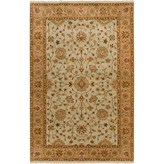 Museum Rug - 9851 by Surya in mustard, brown, dusty sage, ivory. Made from unique in a unique style.