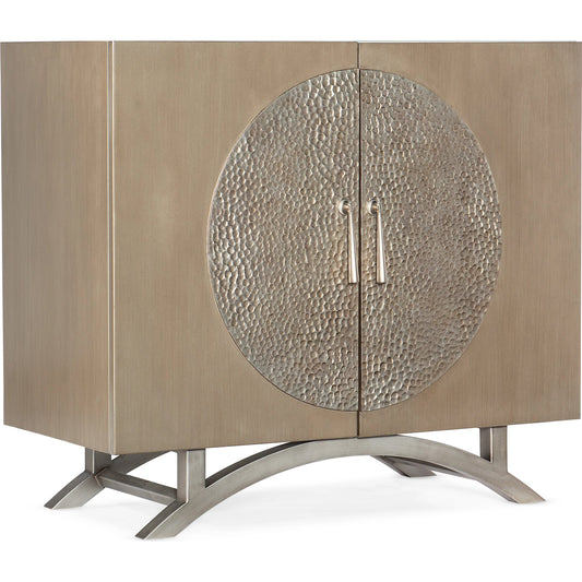 Melange Nolita Two Door Cabinet by Hooker Furniture in charcoal black. Made from oak veneers, resin, metal in a modern style.