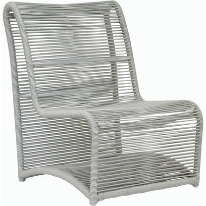 Milano Outdoor Armless Club Chair by Sunset West. Made from olefin rope in a coastal style.