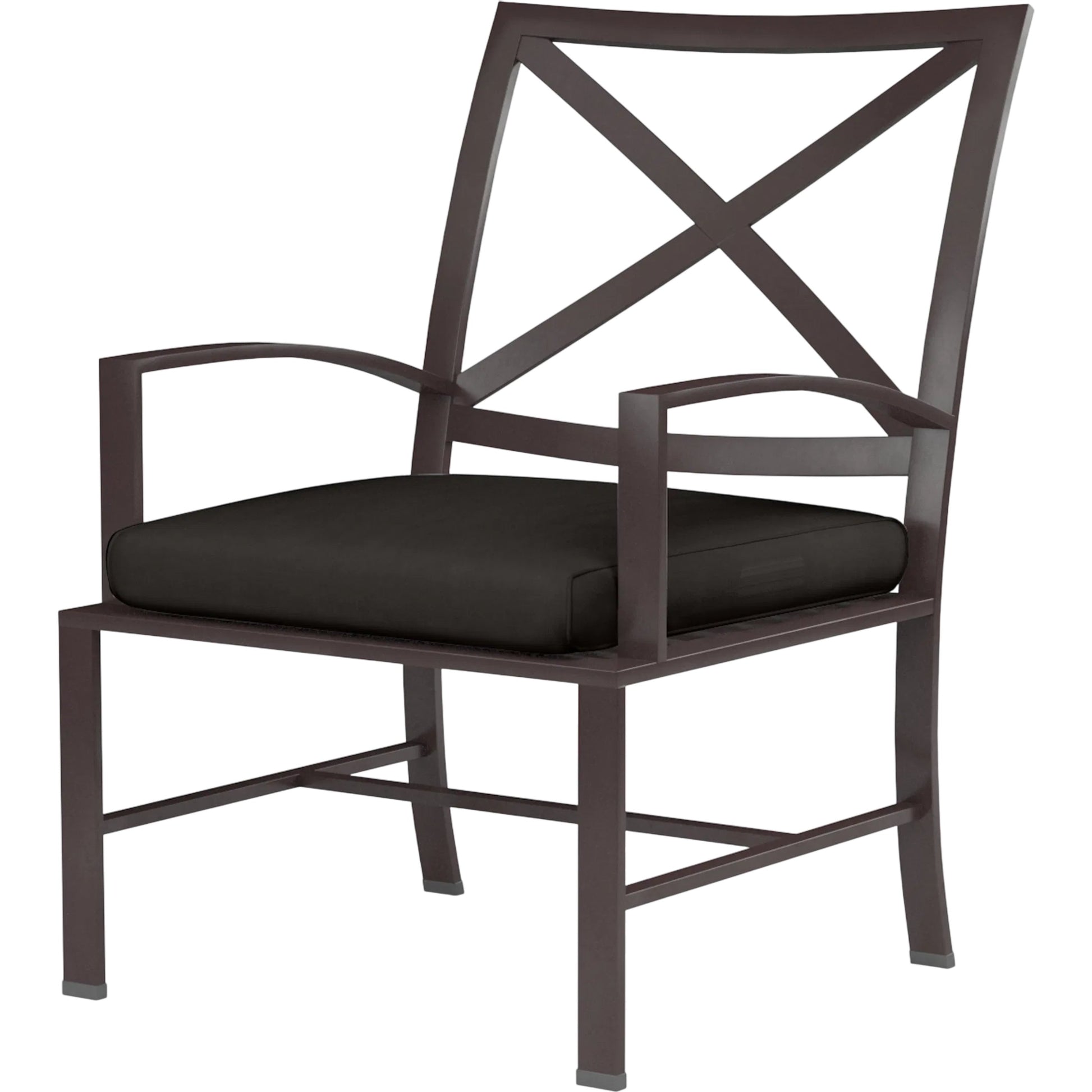 La Jolla Outdoor Dining Chair by Sunset West in browns. Made from aluminum in a modern style.