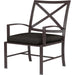 La Jolla Outdoor Dining Chair by Sunset West in browns. Made from aluminum in a modern style.