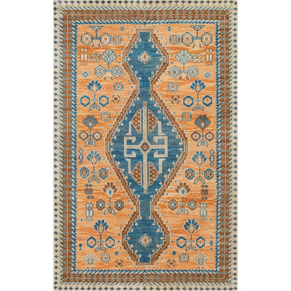 Milas MSL-2302 Rug by Surya in rust, cream, tan, dark brown, dusty pink, dark blue. Made from 70% wool, 30% viscose in a unique style.