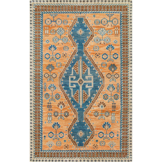 Milas MSL-2302 Rug by Surya in rust, cream, tan, dark brown, dusty pink, dark blue. Made from 70% wool, 30% viscose in a unique style.