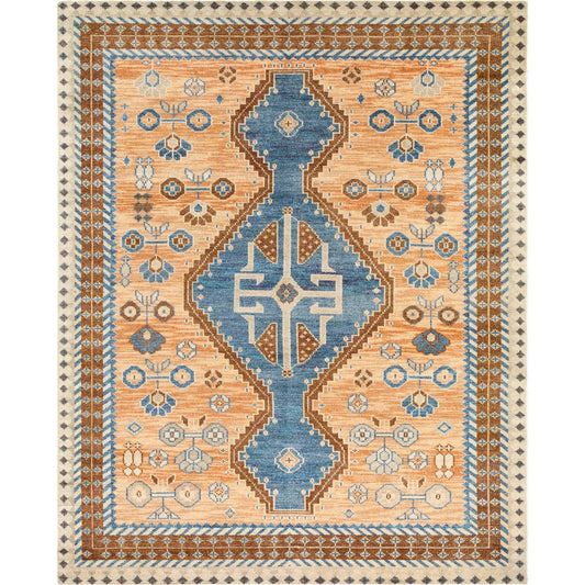 Milas Rug - 26928 by Surya in rust, cream, tan, dark brown, dusty pink, dark blue. Made from 70% wool, 30% viscose in a unique style.