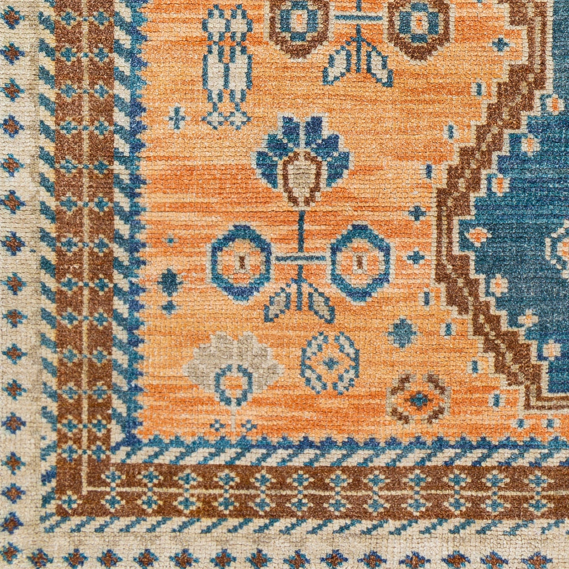 Milas MSL-2302 Rug by Surya in rust, cream, tan, dark brown, dusty pink, dark blue. Made from 70% wool, 30% viscose in a unique style.