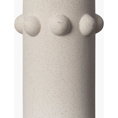 Massimo Lamp by Livabliss in body: cream, shade: cream, finial: metallic - nickel, harp: metallic - nickel, cord: translucent and glazed. Made from body: ceramic, shade (outside): linen, shade (inside): polyester, finial: metal i