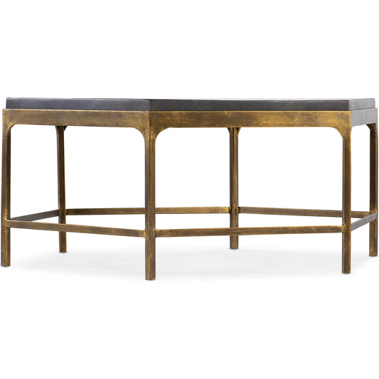 Commerce & Market Octavius Cocktail Table by Hooker Furniture in dark wood. Made from iron, mango wood in a transitional style.