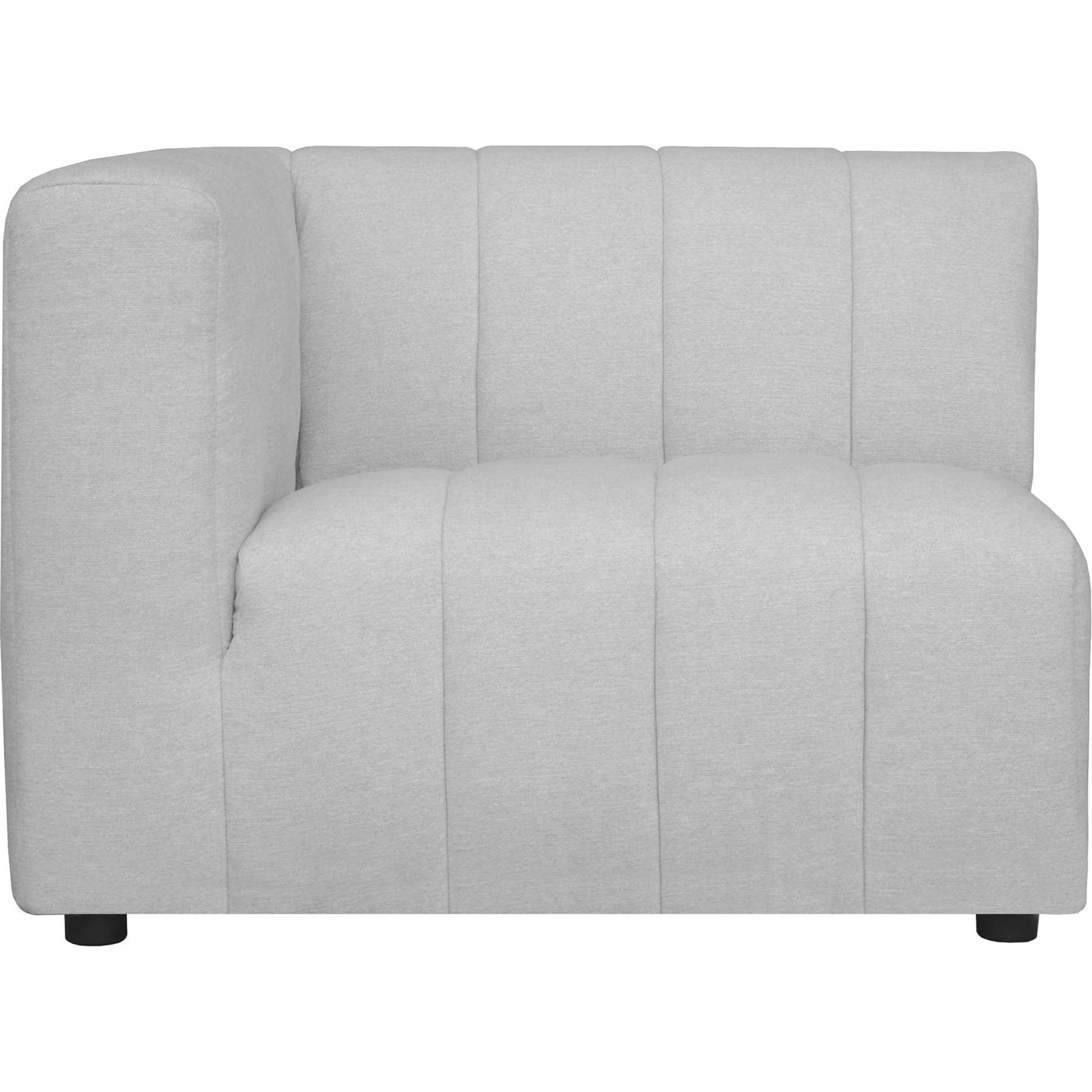Lyric Arm Chair by Moe's Home Collection in gray. Made from upholstery: 100% polyester, pine, plywood frame, poly-flll cushions, s-spring suspension in a transitional style.
