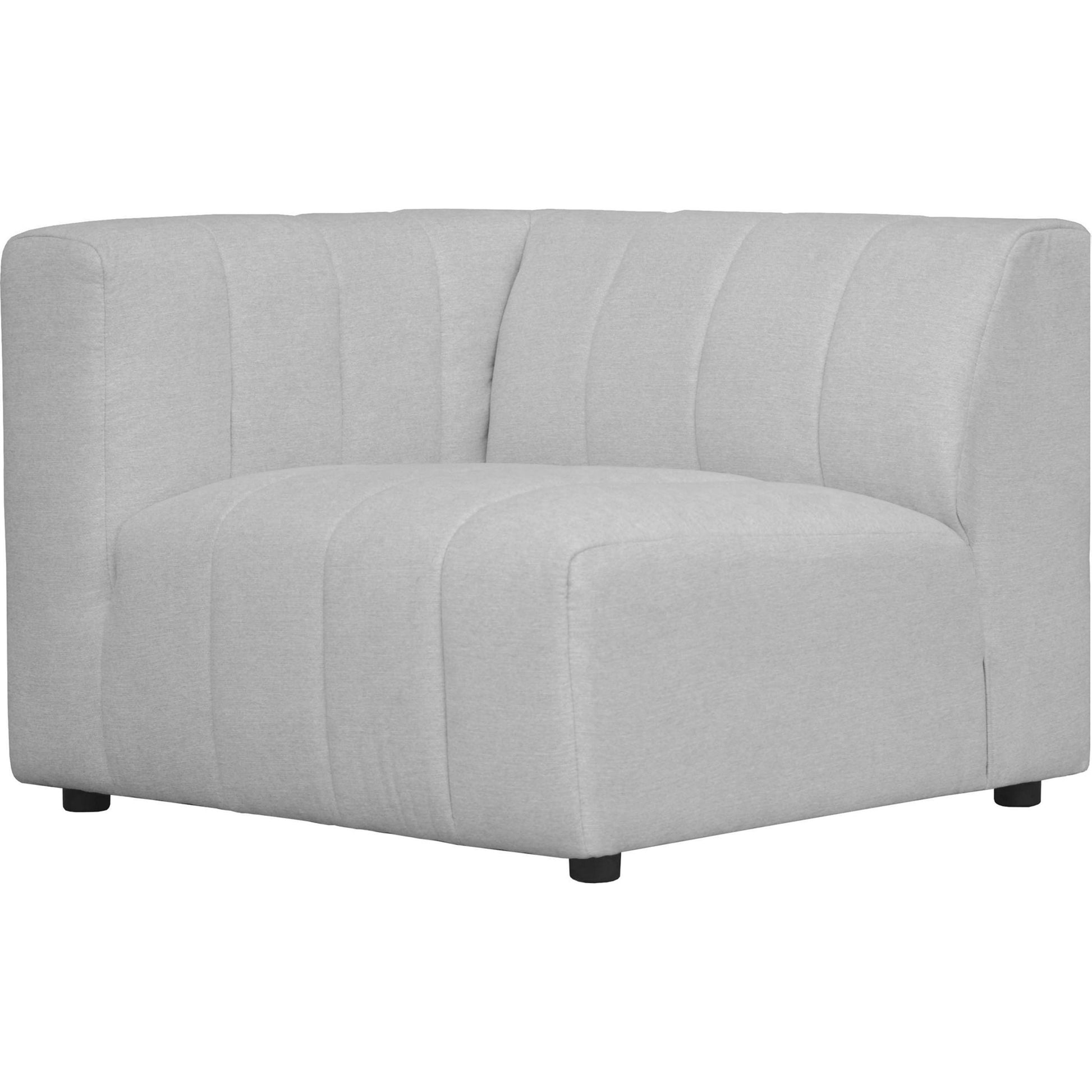Lyric Arm Chair by Moe's Home Collection in gray. Made from upholstery: 100% polyester, pine, plywood frame, poly-flll cushions, s-spring suspension in a transitional style.