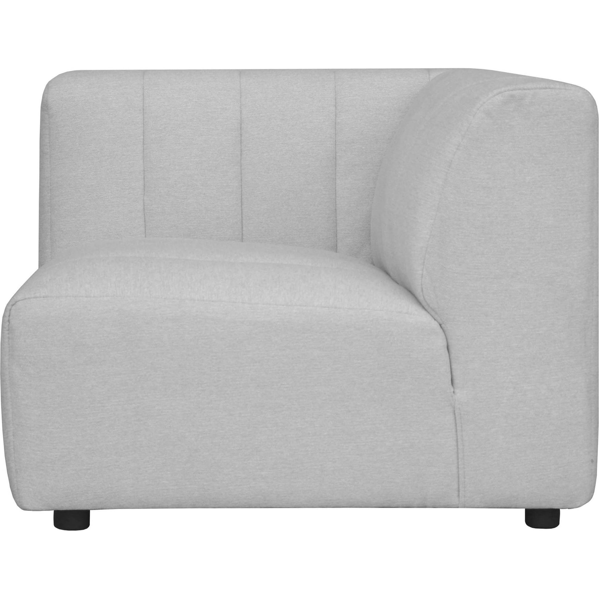 Lyric Arm Chair by Moe's Home Collection in gray. Made from upholstery: 100% polyester, pine, plywood frame, poly-flll cushions, s-spring suspension in a transitional style.