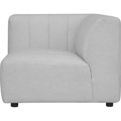 Lyric Arm Chair by Moe's Home Collection in gray. Made from upholstery: 100% polyester, pine, plywood frame, poly-flll cushions, s-spring suspension in a transitional style.