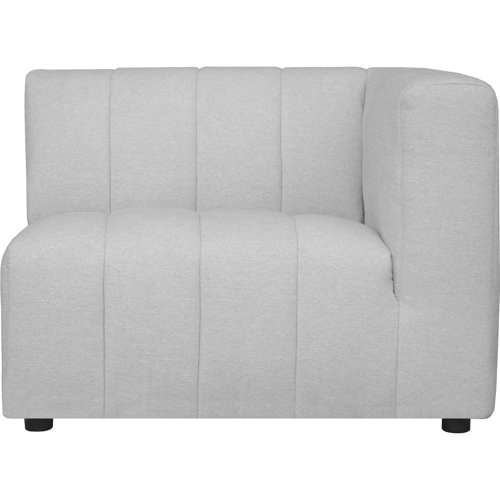Lyric Arm Chair by Moe's Home Collection in gray. Made from upholstery: 100% polyester, pine, plywood frame, poly-flll cushions, s-spring suspension in a transitional style.