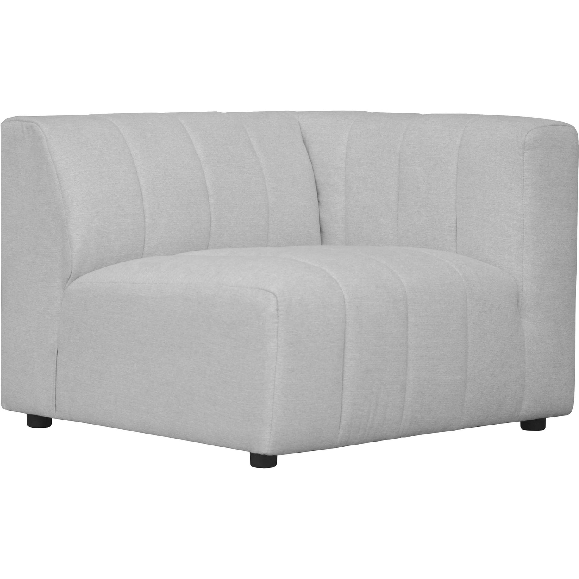 Lyric Arm Chair by Moe's Home Collection in gray. Made from upholstery: 100% polyester, pine, plywood frame, poly-flll cushions, s-spring suspension in a transitional style.