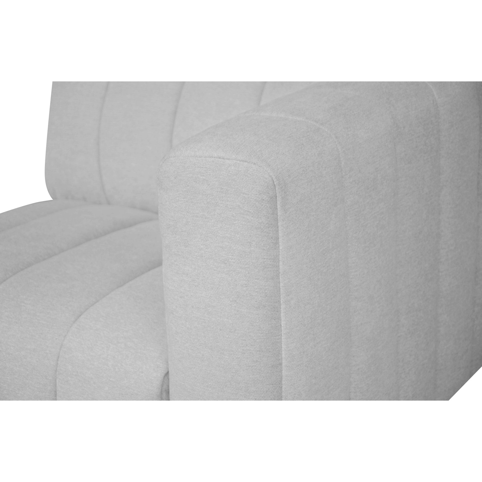 Lyric Arm Chair by Moe's Home Collection in gray. Made from upholstery: 100% polyester, pine, plywood frame, poly-flll cushions, s-spring suspension in a transitional style.
