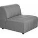 Lyric Slipper Chair by Moe's Home Collection in gray. Made from upholstery: 100% polyester, pine, plywood frame, poly-flll cushions, s-spring suspension in a transitional style.