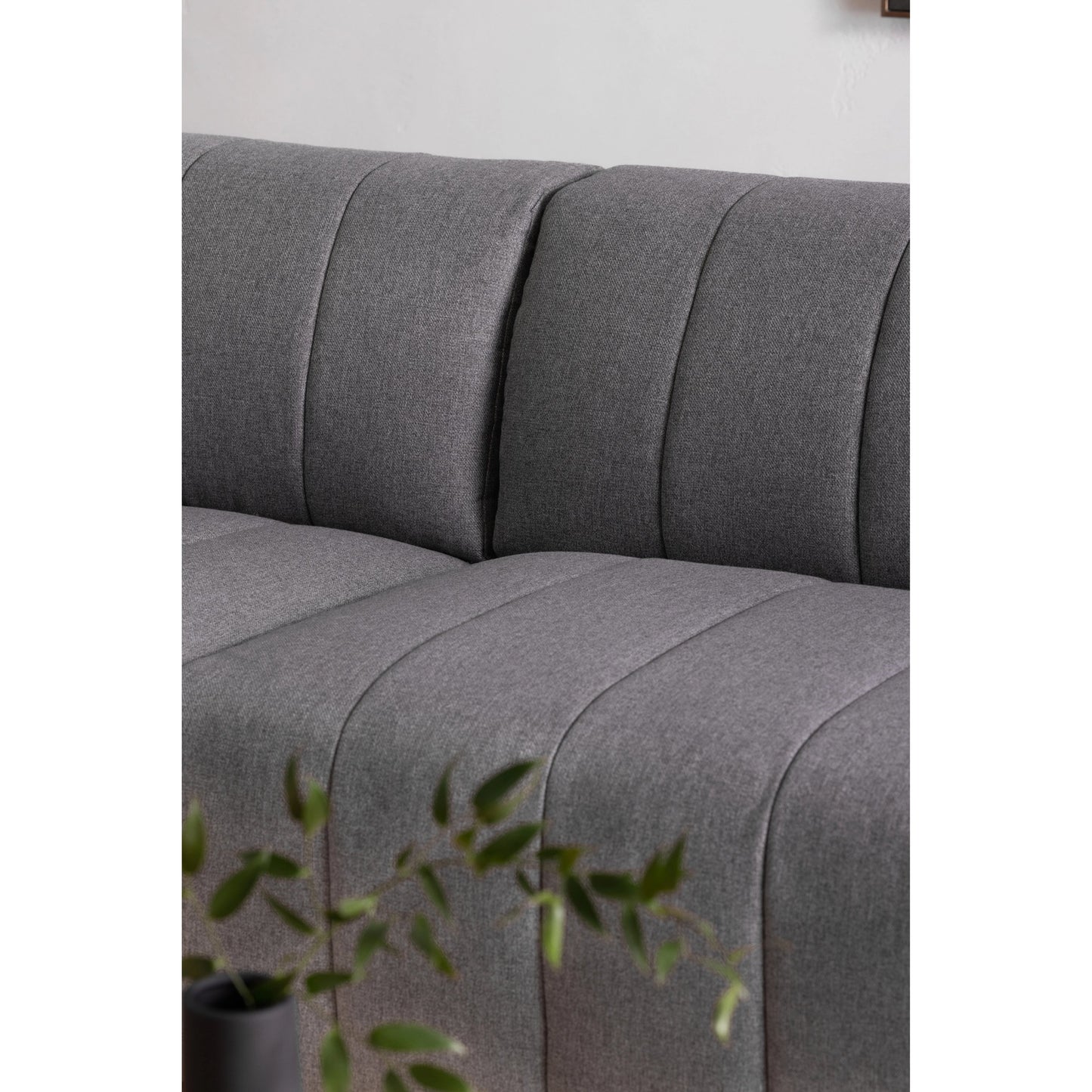 009 SI-1771751 | Lifestyle | Lyric Slipper Chair by Moe's Home Collection in gray. Made from upholstery: 100% polyester, pine, plywood frame, poly-flll cushions, s-spring suspension in a transitional style.