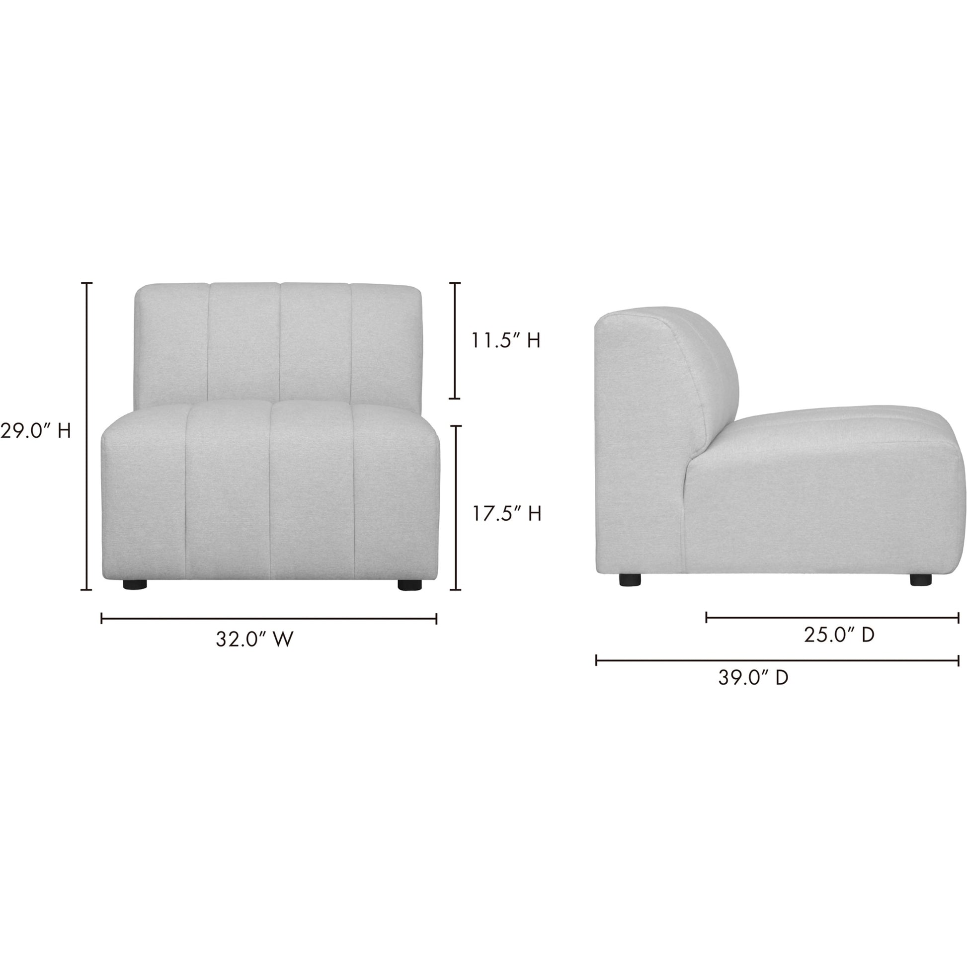 Lyric Slipper Chair by Moe's Home Collection in gray. Made from upholstery: 100% polyester, pine, plywood frame, poly-flll cushions, s-spring suspension in a transitional style.