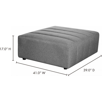 Lyric Ottoman by Moe's Home Collection in beige. Made from upholstery: 100% polyester, pine, plywood frame, poly-flll cushions, s-spring suspension in a transitional style.