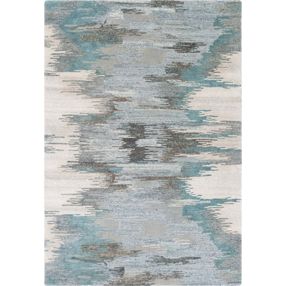 Montclair Rug - 24645 by Surya in teal, sage, light beige, charcoal, blue, light gray. Made from 80% wool, 20% viscose in a unique style.