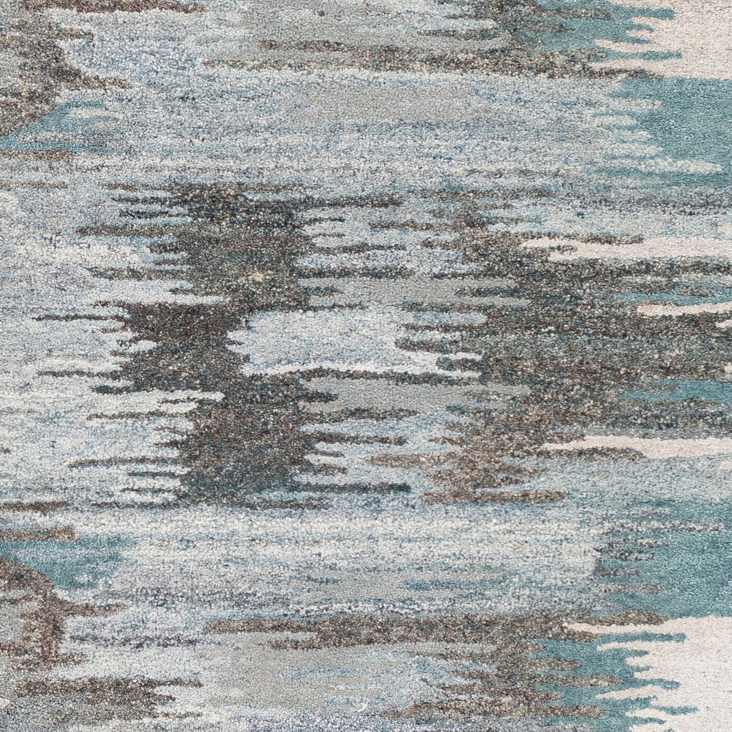 007 SR-756751,SR-756752,SR-756753,SR-756754,SR-756755 | Closeup | Montclair Rug - 24645 by Surya in teal, sage, light beige, charcoal, blue, light gray. Made from 80% wool, 20% viscose in a unique style.