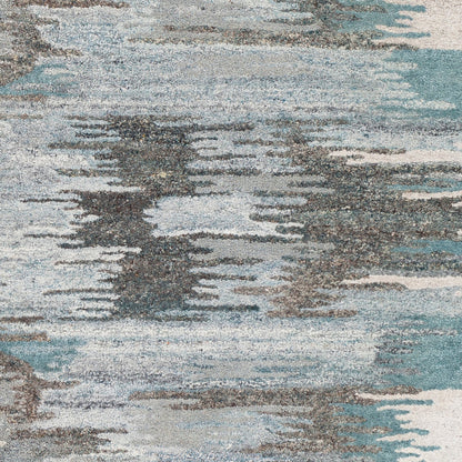 Montclair Rug - 24645 by Surya in teal, sage, light beige, charcoal, blue, light gray. Made from 80% wool, 20% viscose in a unique style.