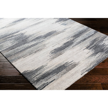 Montclair Rug - 24646 by Surya in charcoal, taupe, medium gray, dusty sage. Made from 80% wool, 20% viscose in a unique style.