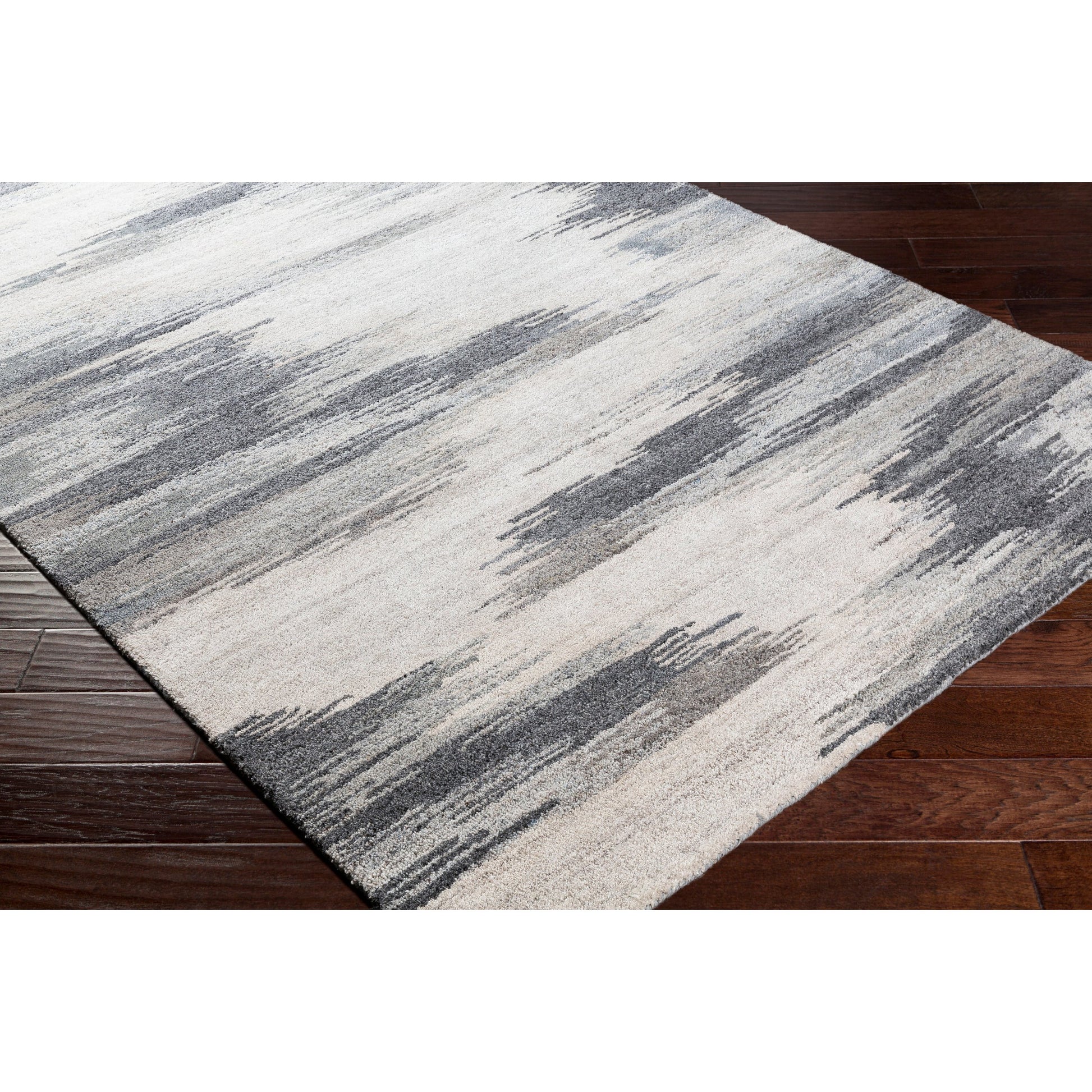 Montclair Rug - 24646 by Surya in charcoal, taupe, medium gray, dusty sage. Made from 80% wool, 20% viscose in a unique style.