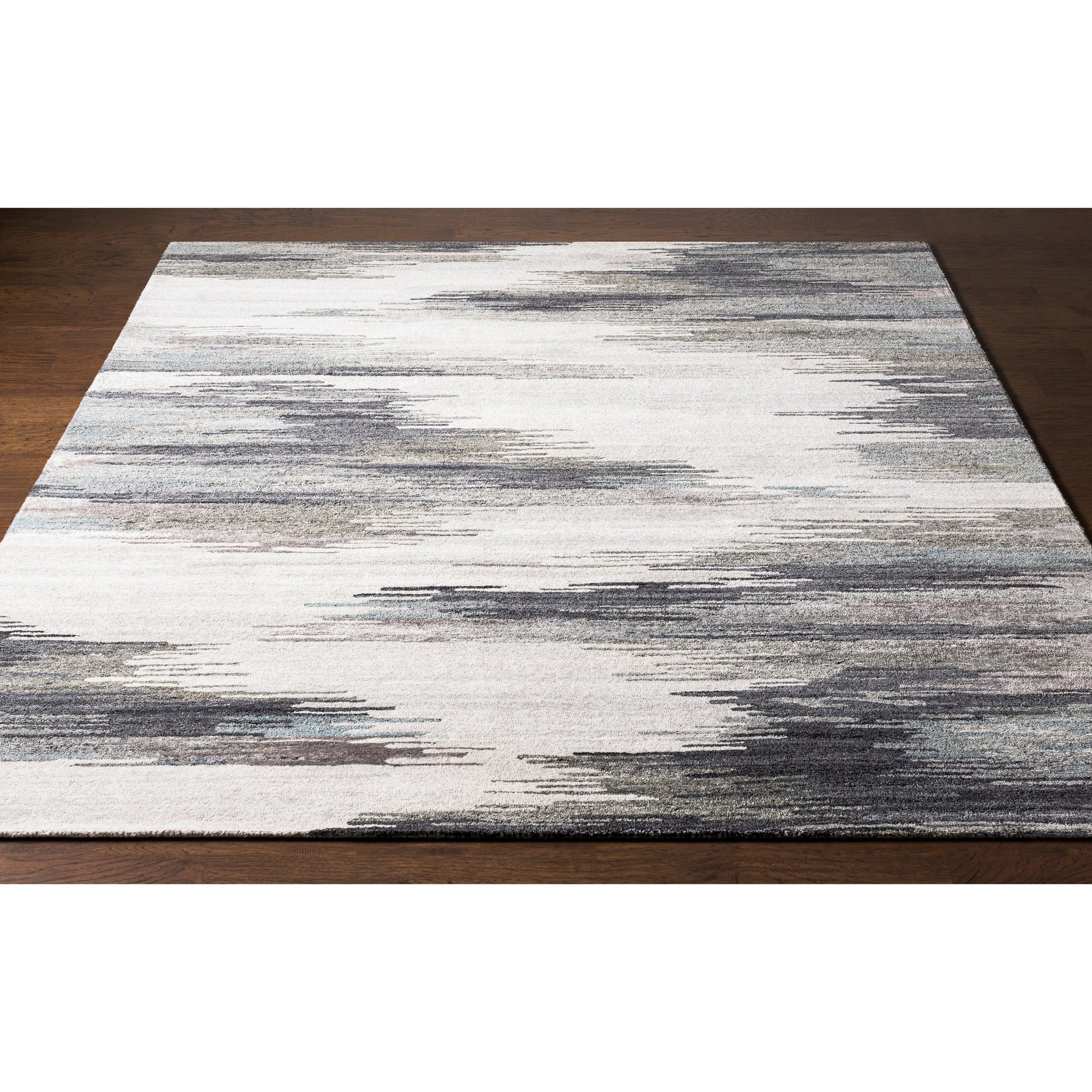 Montclair Rug - 24646 by Surya in charcoal, taupe, medium gray, dusty sage. Made from 80% wool, 20% viscose in a unique style.